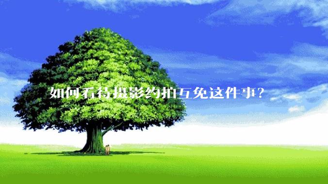 如何看待摄影约拍互免这件事？